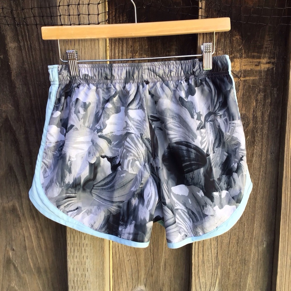 Nike Tempo Dri-Fit Floral Running Blue Athletic Gym Yoga Shorts Womens Medium - Picture 3 of 7
